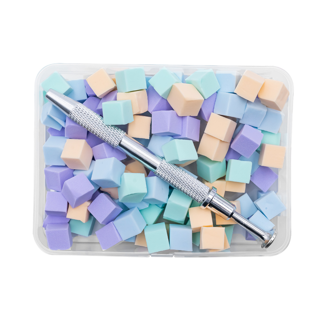 Kit de difumacion con degradado en blanco con 100 esponjitas