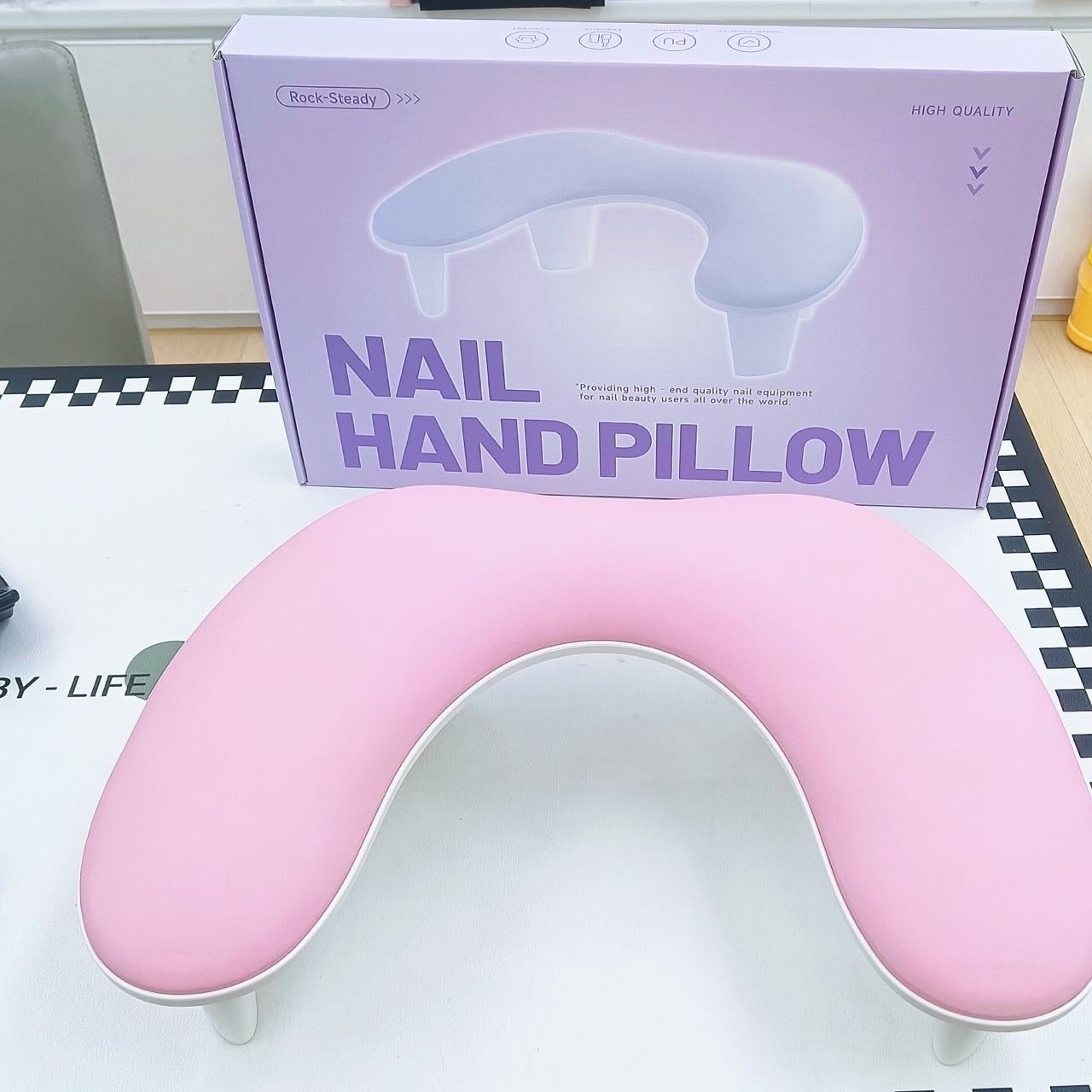 Russian-style U-shaped butterfly nail hand rest:pink/white/black/gray/purple