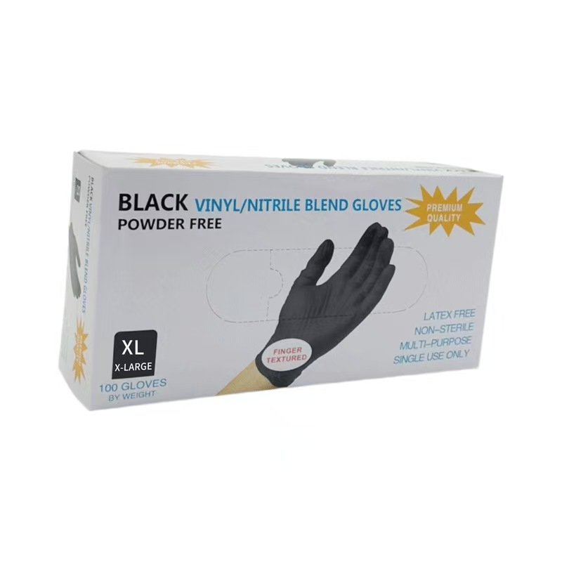Disposable nitrile gloves - Black (S，M,L) 50 pairs