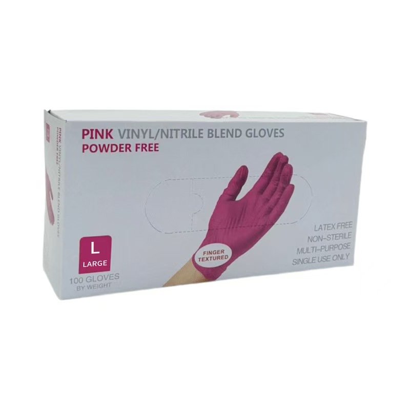 Disposable nitrile gloves - ROSE PINK (S，M,L) 50 pairs