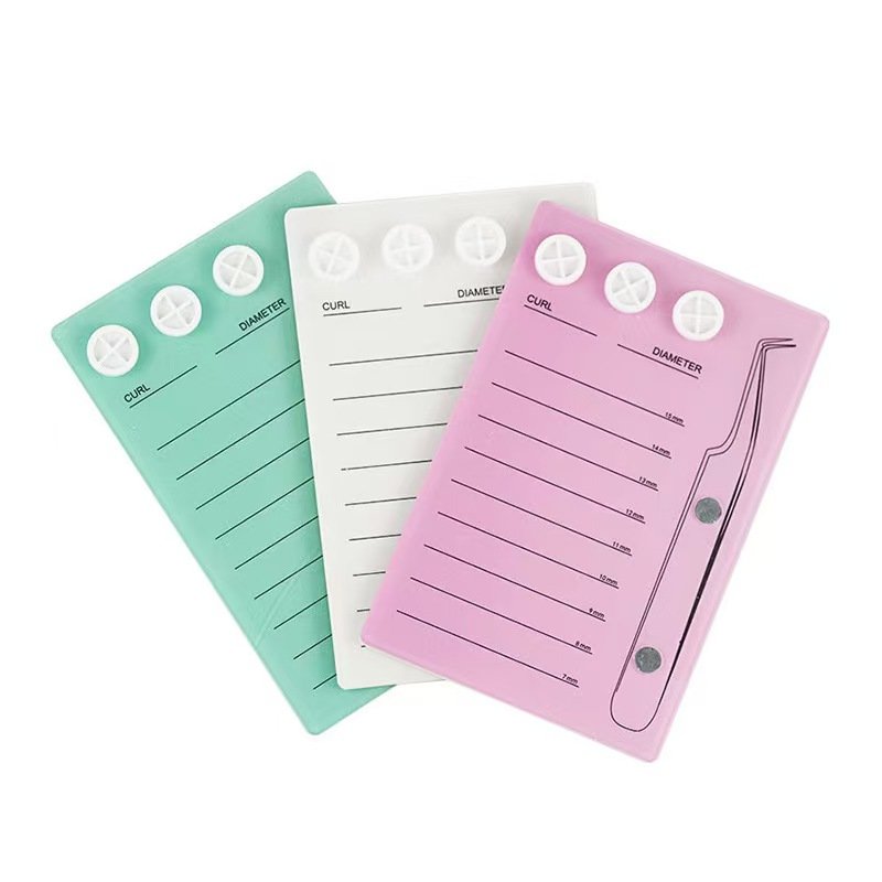 Eyelash holder board - pink/green/white