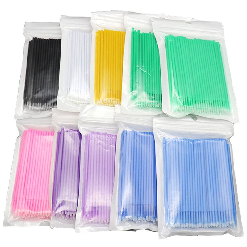 Disposable microaplicador short head brushes for eyelash extensions
