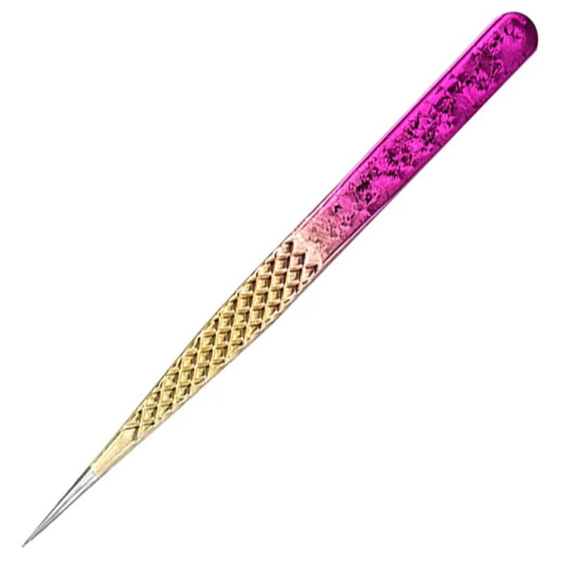 stainless steel eyelash tweezers- Ice flowers gradually turn red.
