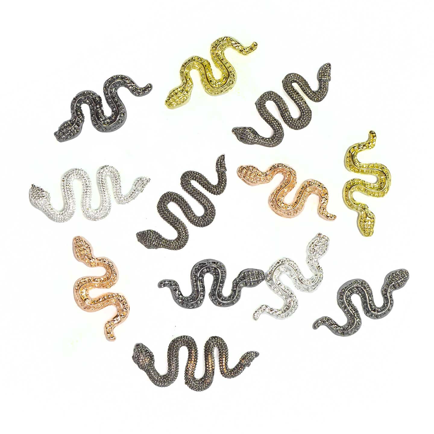 Snake-shaped charms (pack of 12 charms)