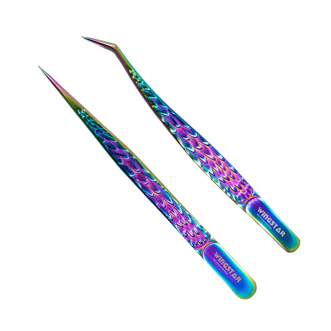 Iridescent tweezers for eyelash extensions – isolation and volume