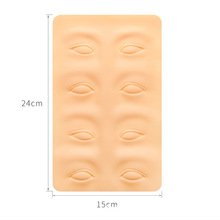 Silicone practice skin in the shape of an eye
