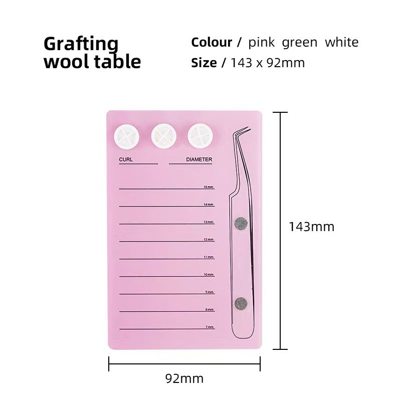 Eyelash holder board - pink/green/white