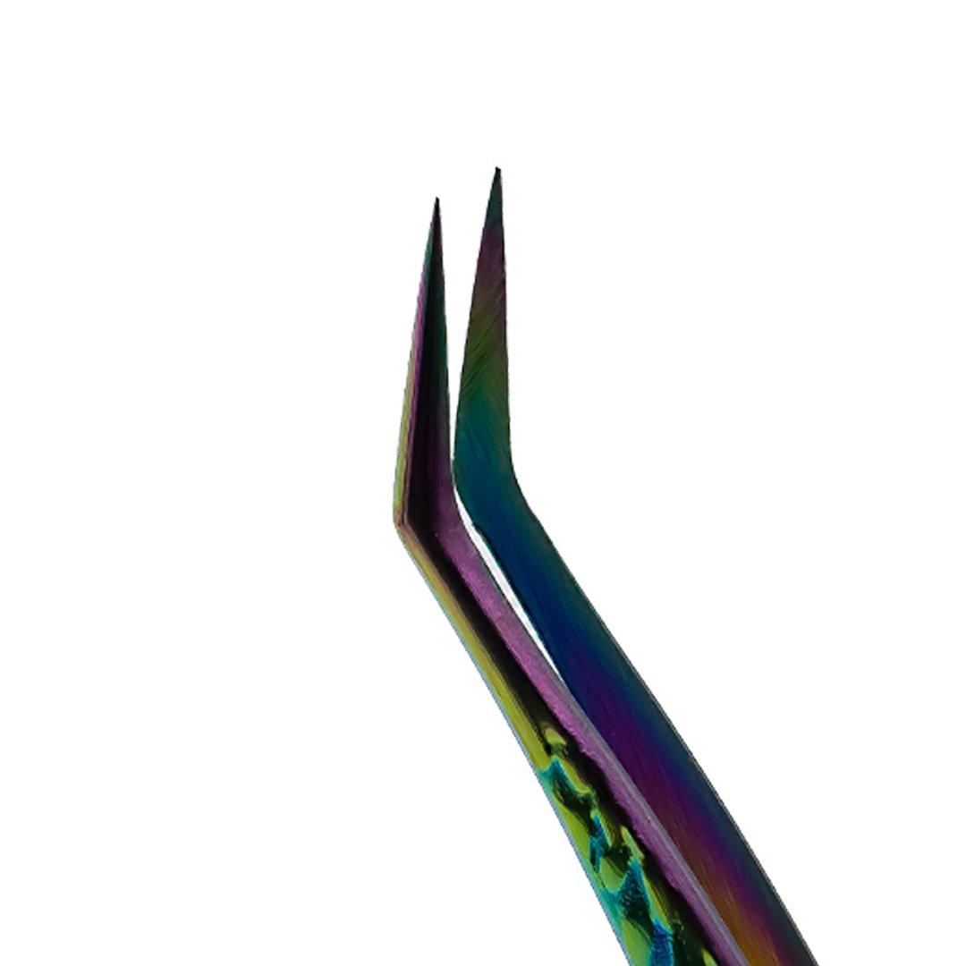 Iridescent tweezers for eyelash extensions – isolation and volume