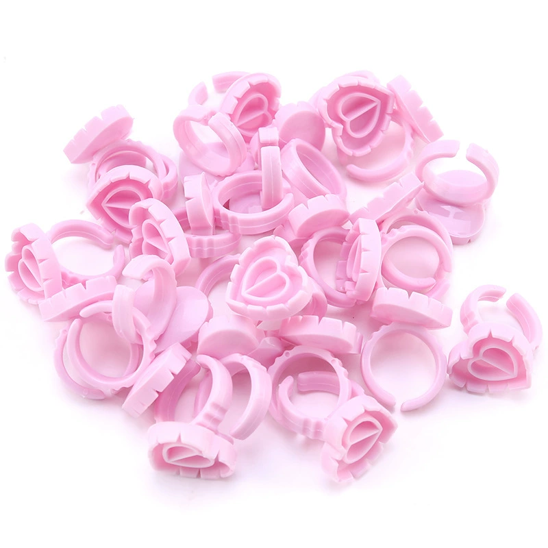 Heart-shaped eyelash ring (white/pink/blue) 100pcs-JSB05