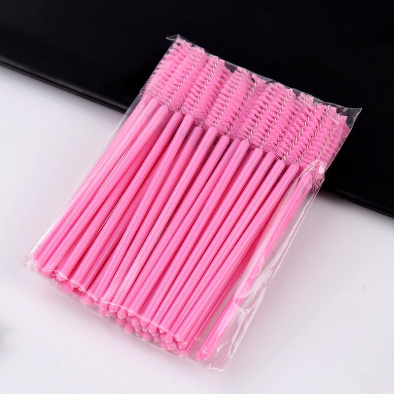 Mini eyelash brush  (500-piece pack, Solid color mix) 9.8cm