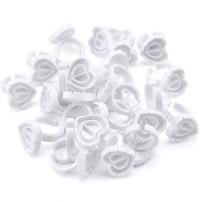 Heart-shaped eyelash ring (white/pink/blue) 100pcs-JSB05