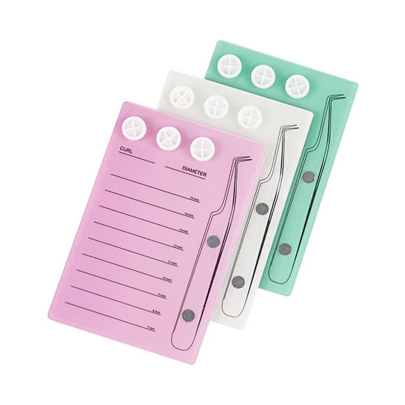 Eyelash holder board - pink/green/white