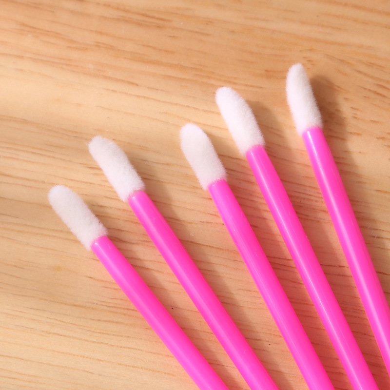 Disposable Solid-Stem Lip Brush (Flocked) – 50pcs 