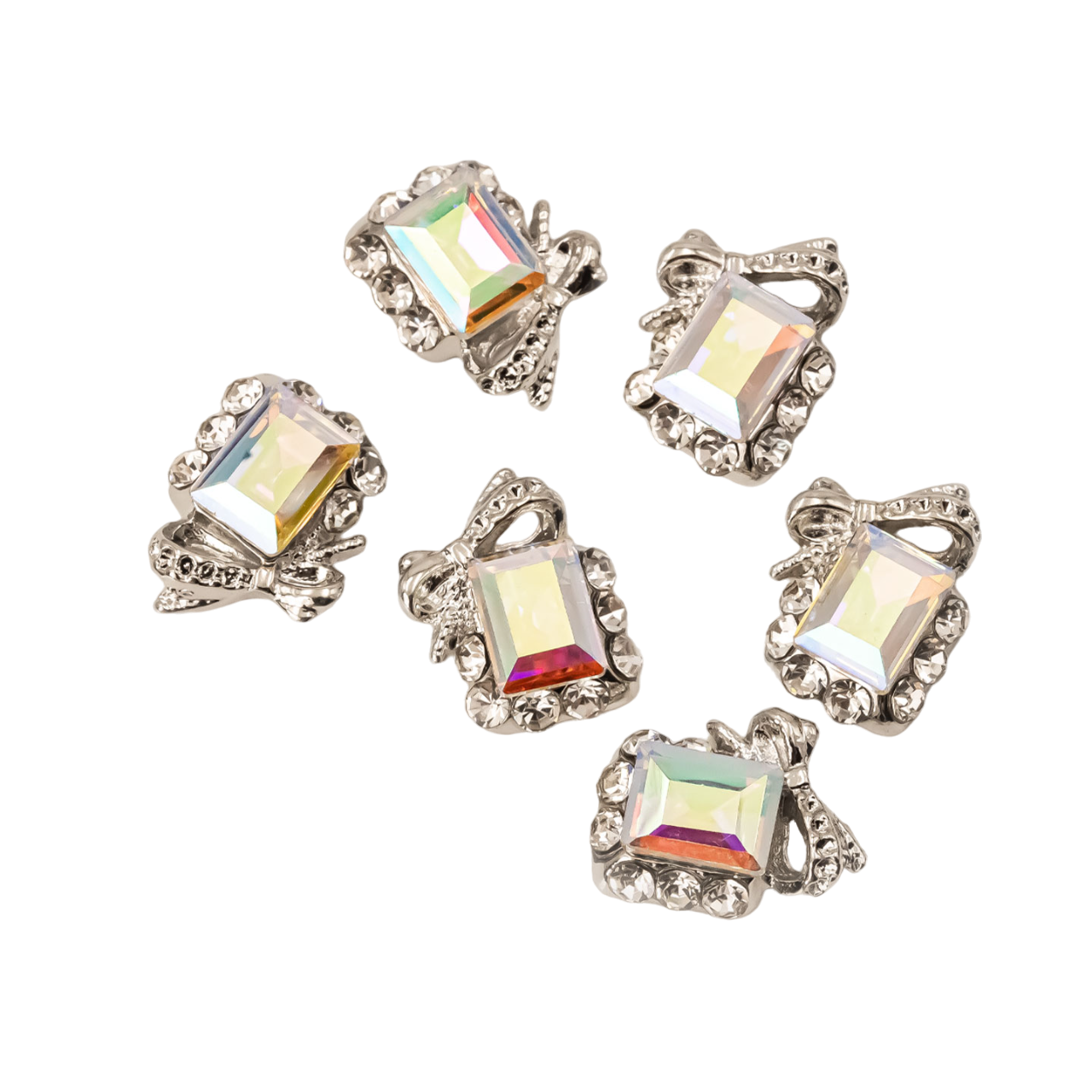 Rectangular stone nail charms (a) 6pcs