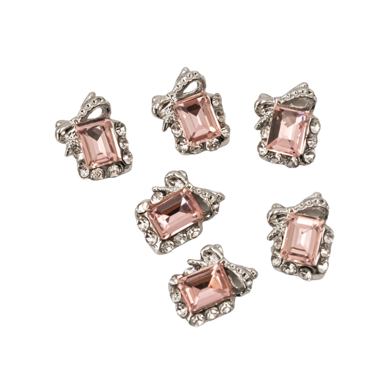 Rectangular stone nail charms (a) 6pcs