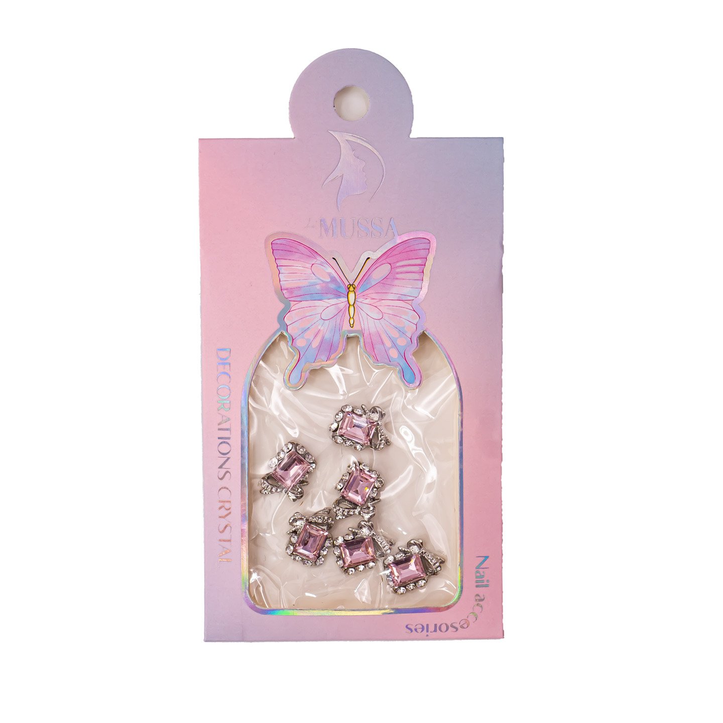 Rectangular stone nail charms (a) 6pcs
