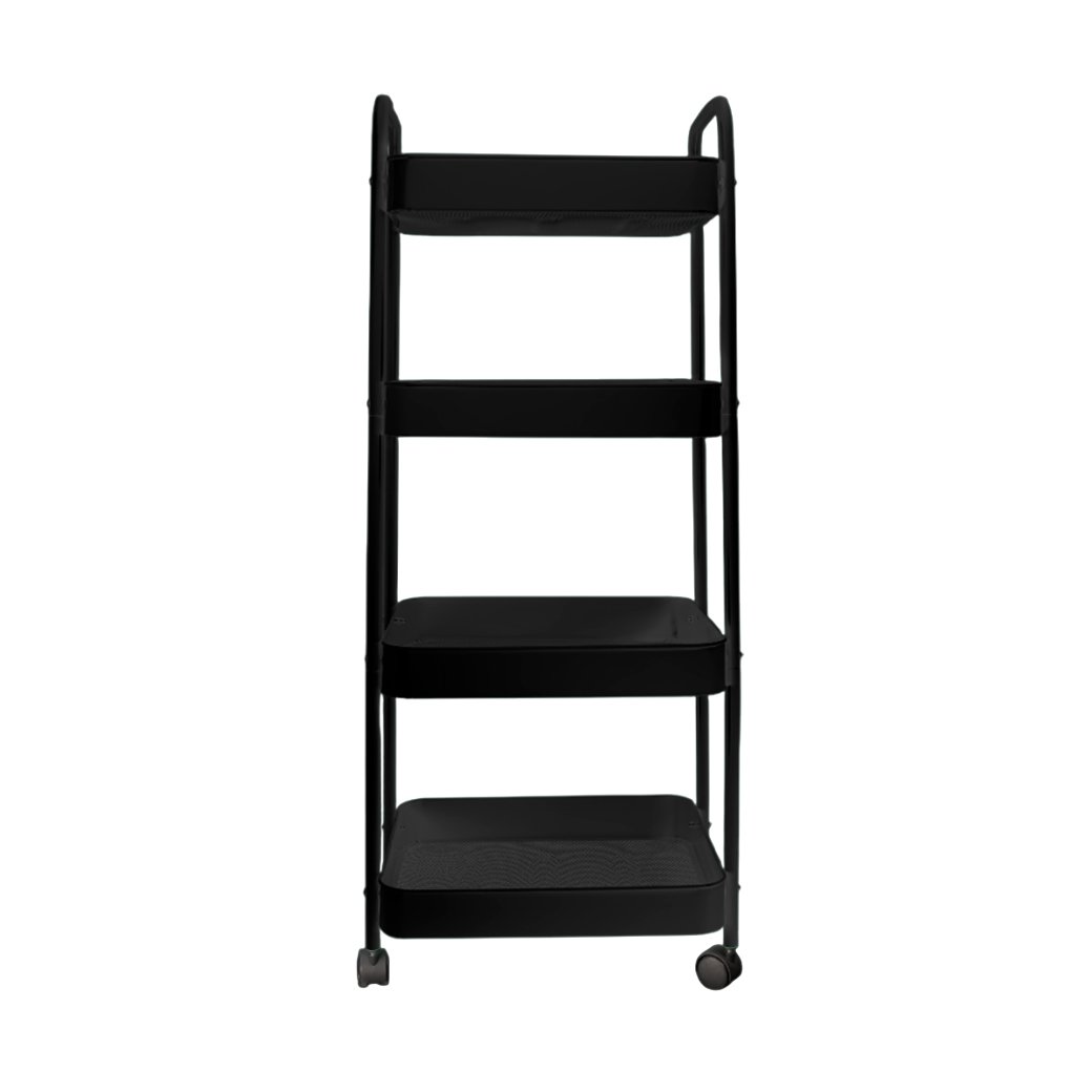 5-Tier Utility Cart - Black/White/Pink