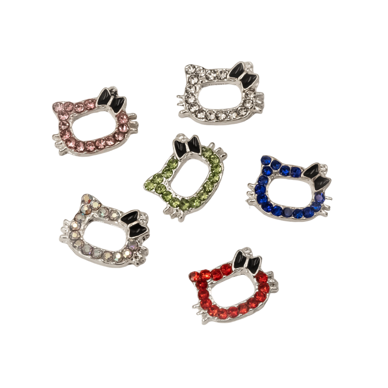 Adornos de uñas con forma de gatito, 12 piezas