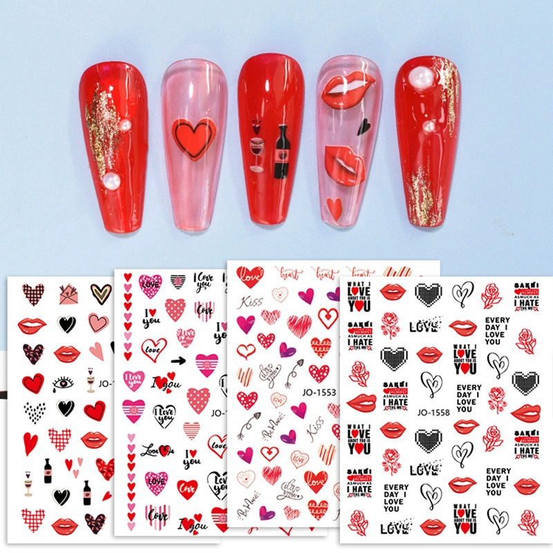Heart stickers, 12 blister pack