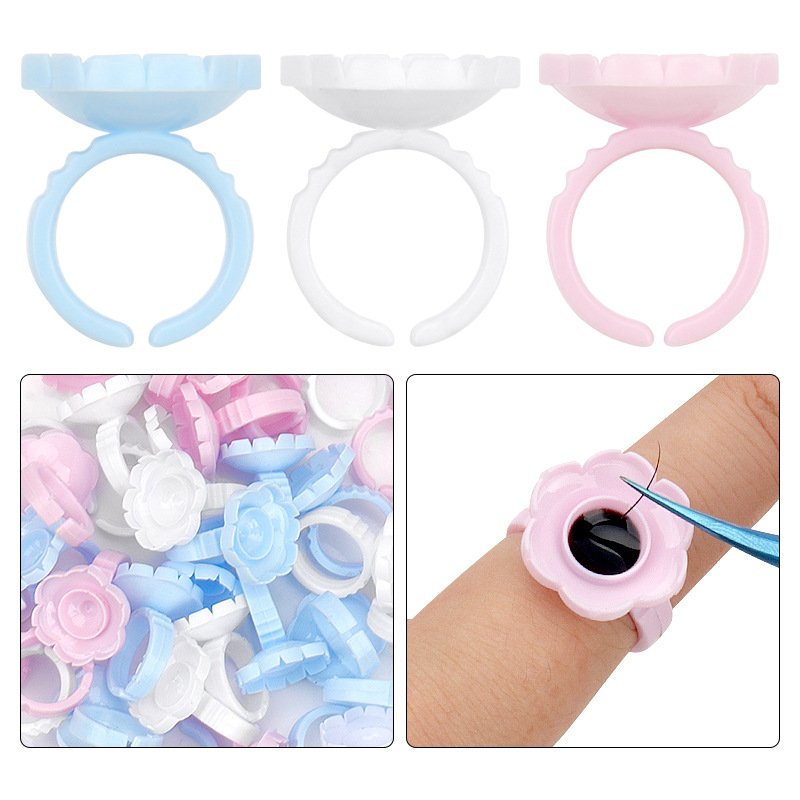  Splash shaped eyelash ring (white/pink/blue) 100pcs-JSB03